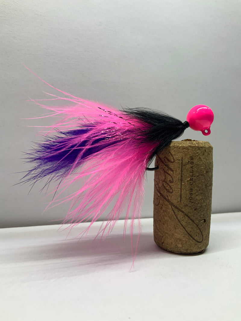 1/4oz, Pink Pete Hair Jig, UV2, 5.50, Spin-X Designs Tackle