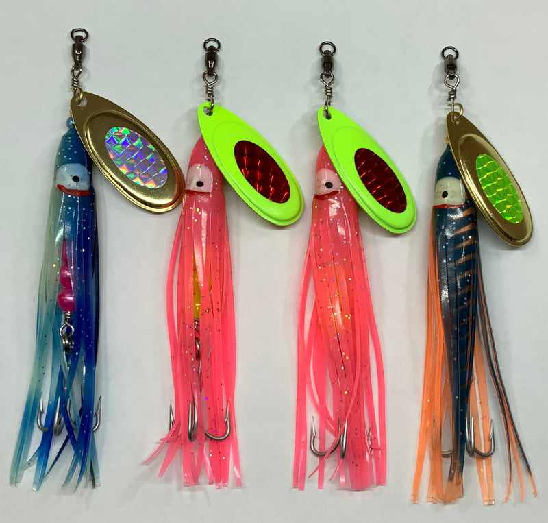 3/4oz Premium River Witches, 4 Pack, 42.25$, Salmon Lures, Spin-X Designs  Tackle