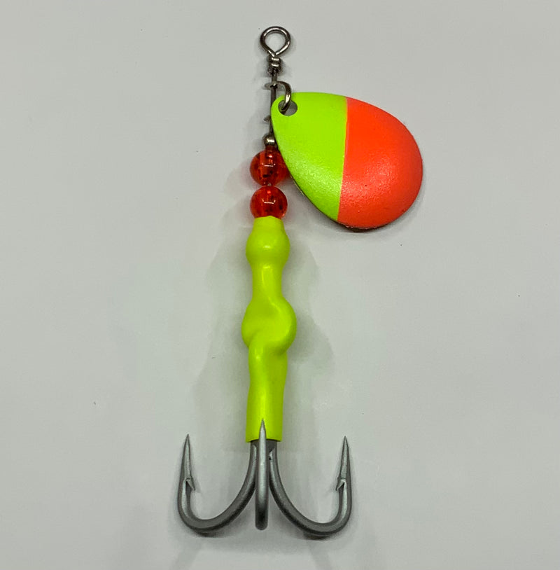 3.5 Crushed Dandelion Trolling Spinner, $7.50, Spin-X Designs Tackle,  Salmon Spinner