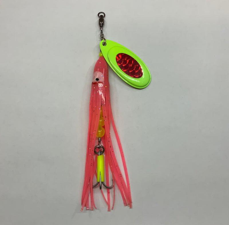 1.2oz, Premium Cotton Candy River Witch, 10.25$, Spin-X Designs Tackle,  Salmon, Casting Spinner