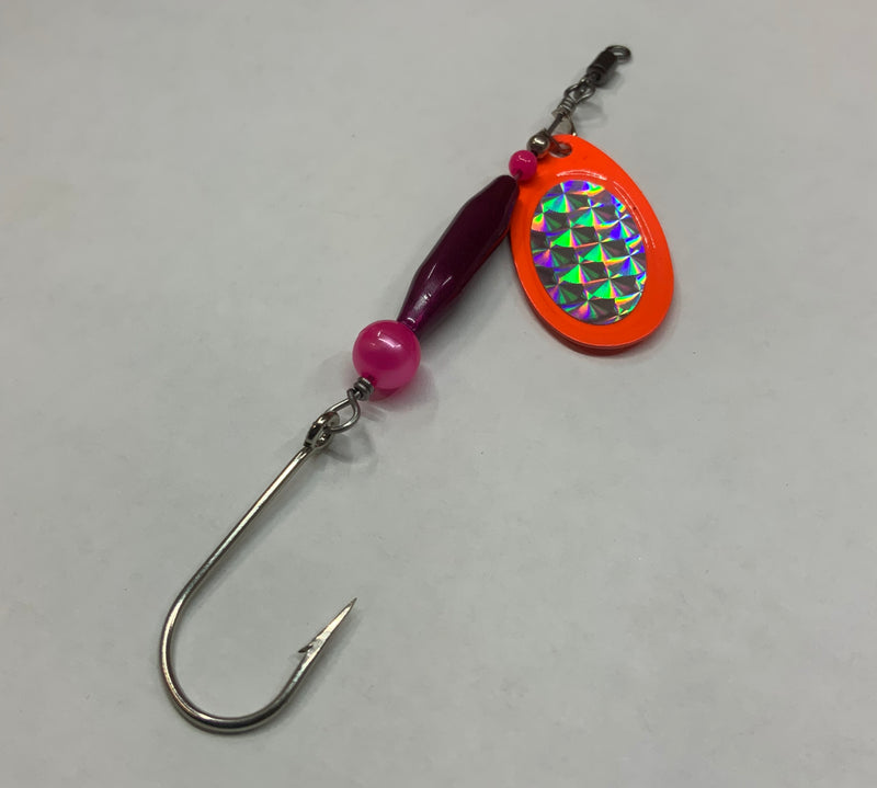 1/4oz, Raspberry Fire Ripper, $6.00, Spin-X Designs Tackle, Spinner