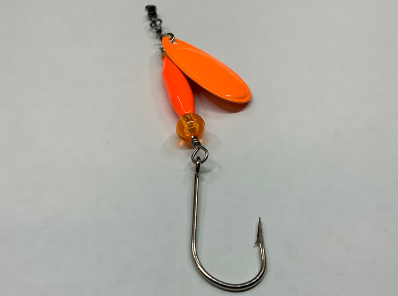 1/4oz Orange Overload Ripper, $5.75, Spin-X Designs Tackle, Spinner