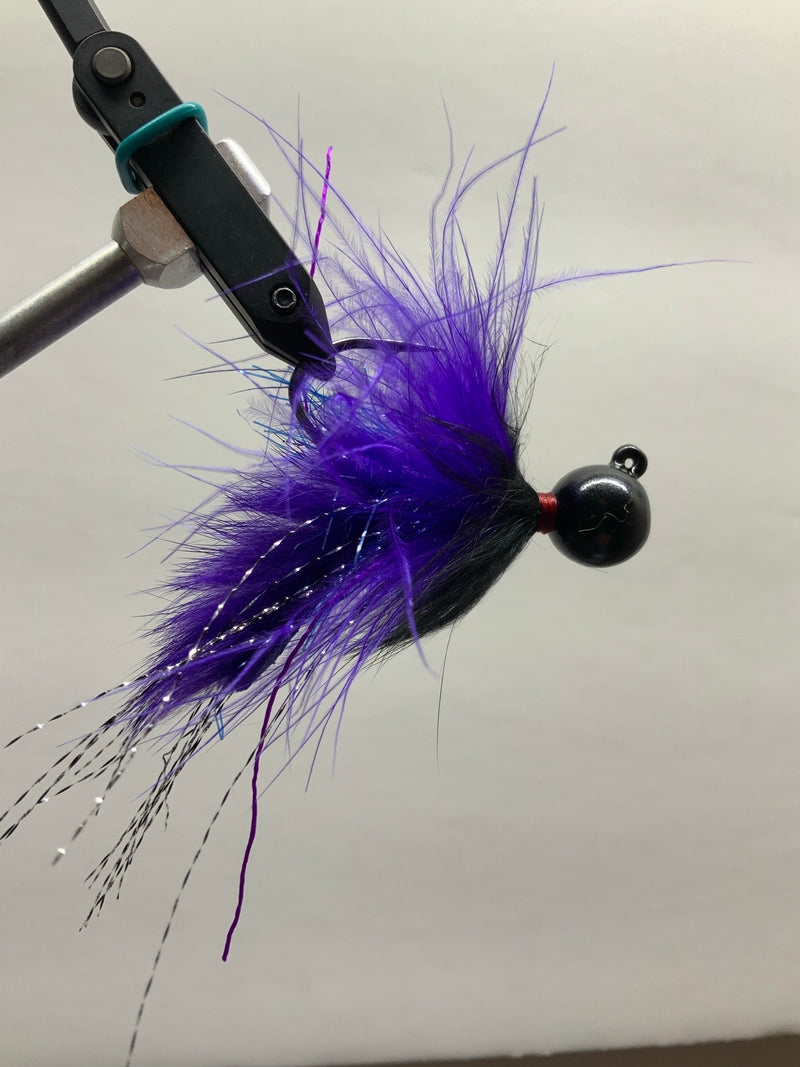 1/4 oz, UV2 Purple Death, Hair Jig, Spin-X Designs Tackle