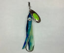 3/4oz Premium Blue Tiger River Witch, $10.00, Salmon Spinner, Spin-X Designs Tackle