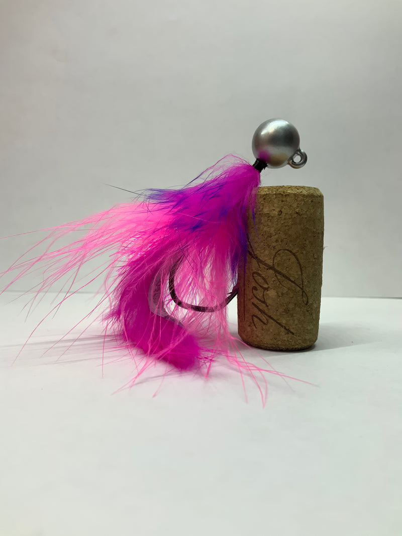 1/2oz, Chrome/Pink Twitching Jig, Spin-X Designs Tackle, Salmon