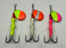 3.5, (3 Pack) Salmon Trolling Spinners, $22.50, Spin-X Designs Tackle, Salmon Trolling