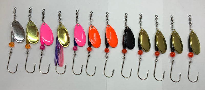 Steelhead Spinner Bundle, 12 Spinners, Mixed Assortment, 62$, Spin-X  Designs Tackle, Spinners