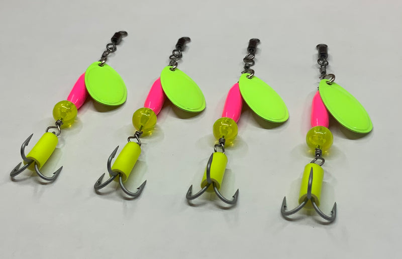 1/8oz, (4) Trout Spinners, $20.00, Spin-X Designs Tackle, Spinners