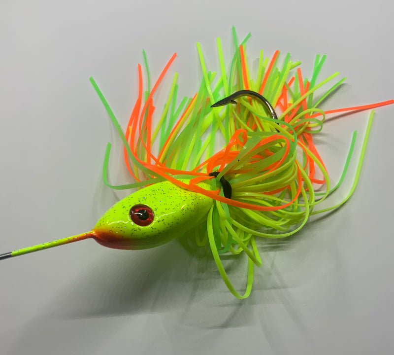 3oz, Chartreuse / Firetiger Spinnerbait,16.50$, Musky/Pike