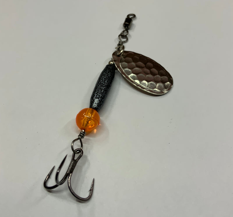 1/8oz, Silver Miner Ripper, $5.50, Spin-X Designs Tackle, Spinner