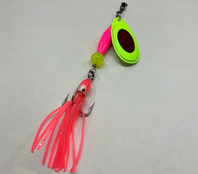 1/2oz Cotton Candy Hoochie, 8.50$, Spin-X Designs Tackle, Fishing Lure