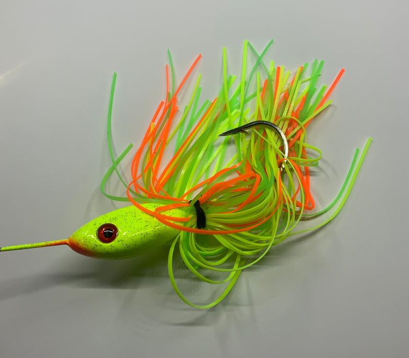 3oz, Chartreuse / Firetiger Spinnerbait,16.50$, Musky/Pike