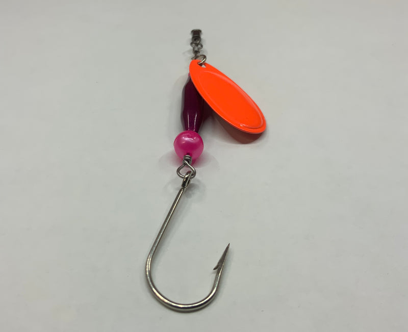 1/4oz, Raspberry Fire Ripper, $6.00, Spin-X Designs Tackle, Spinner