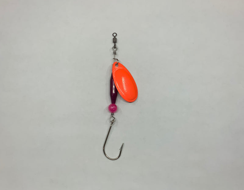 1/4oz, Raspberry Fire Ripper, $6.00, Spin-X Designs Tackle, Spinner