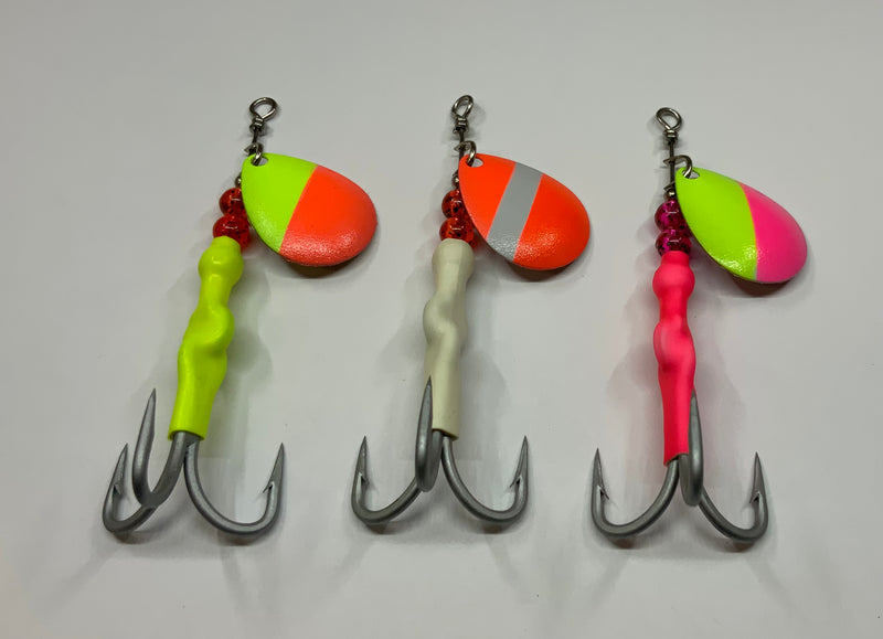 3.5, (3 Pack) Salmon Trolling Spinners, $22.50, Spin-X Designs Tackle,  Salmon Trolling