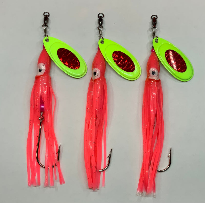 1.2oz, Premium Cotton Candy River Witch, 10.25$, Spin-X Designs Tackle,  Salmon, Casting Spinner