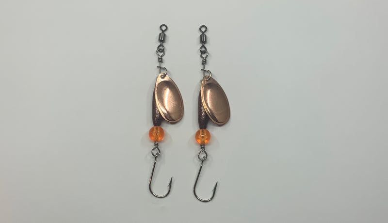 1/8oz Mini Copper Miner Rippers, (2 Pack), 10$, Spin-X Designs Tackle, Trout Spinners