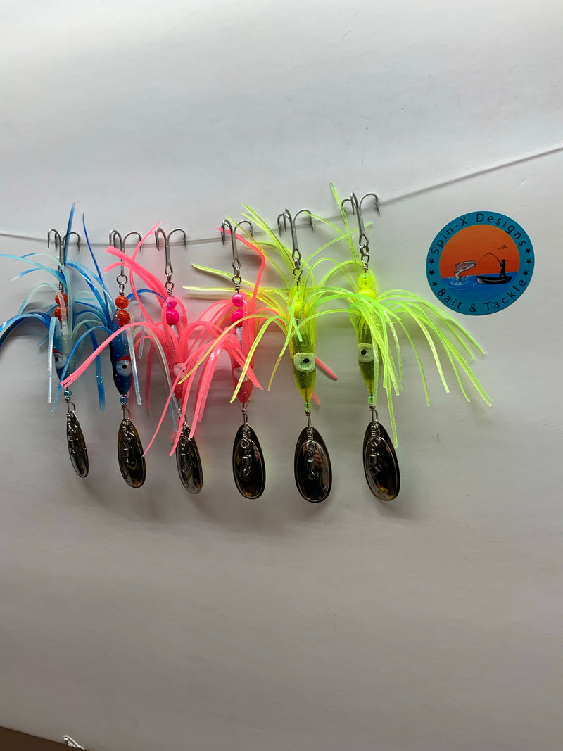 Premium Mixed 1oz Casting/Trolling River Witch Set Of (6), 54$, Spin-X Designs Tackle, Fishing Lure