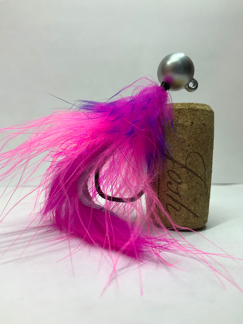 1/2oz, Chrome/Pink Twitching Jig, Spin-X Designs Tackle, Salmon