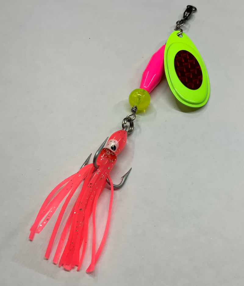 1/2oz Cotton Candy Hoochie, 8.50$, Spin-X Designs Tackle, Fishing Lure