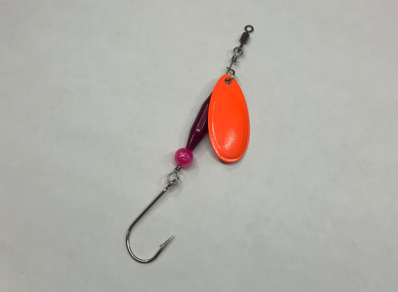 1/4oz, Raspberry Fire Ripper, $6.00, Spin-X Designs Tackle, Spinner