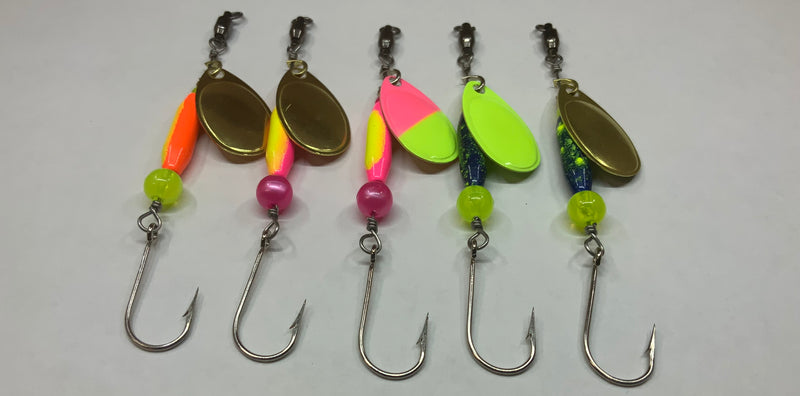 3/16oz, Custom Trout Spinners, 30.00$, 5 Pack, Premium, Spin-X Designs  Tackle