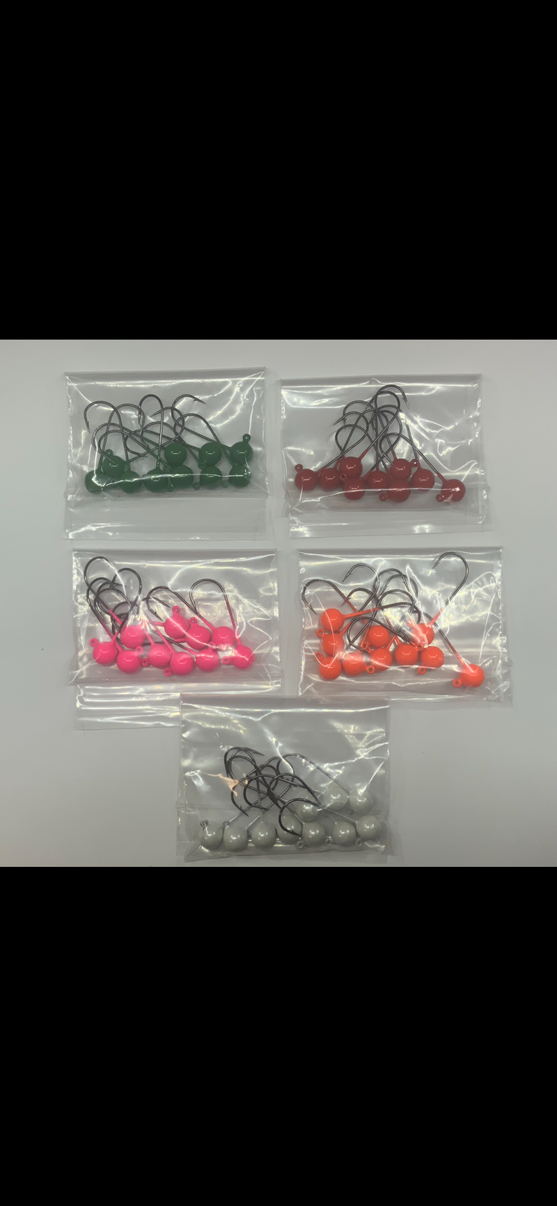 (50) 1/8oz Jig Heads, Variety Pack, Mustad 2X Ultra Point Hooks, Spin-X Designs Tackle