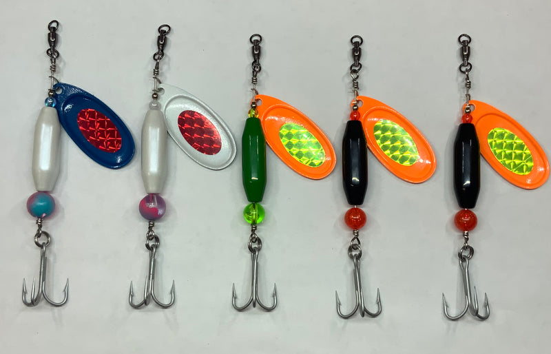5) 1.3oz Salmon Rippers, $52.50, Custom Order, Spin-X Designs Tackle