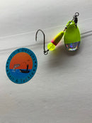 (1/4 oz) 6.50$, Premium Nuclear Lemonade V2, Rugged River Lure Edition, Spin-X Designs Tackle, Fishing Lure