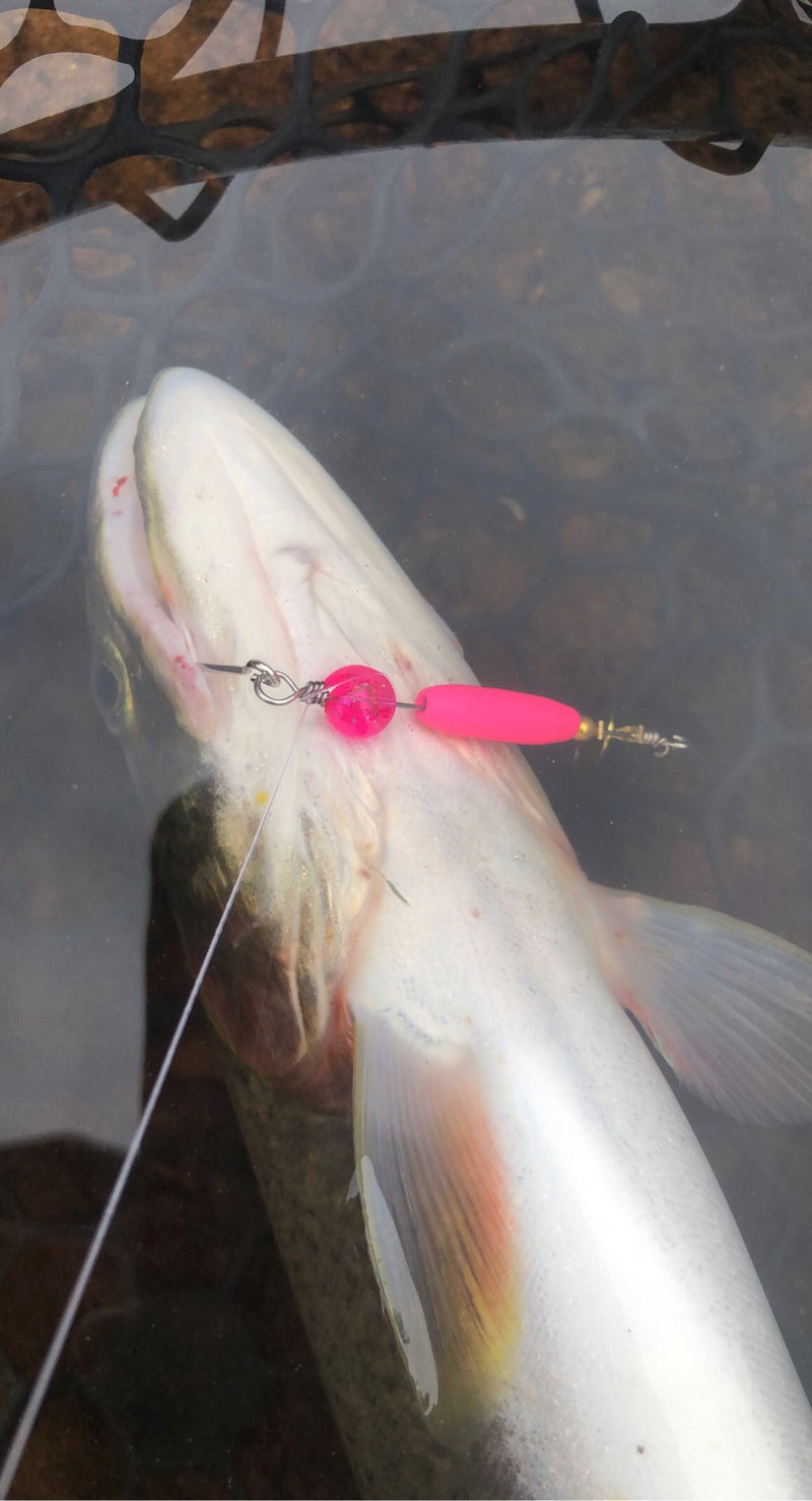 1/8oz, Classic Pink Ripper, $5.00, Spin-X Designs Tackle, Spinner