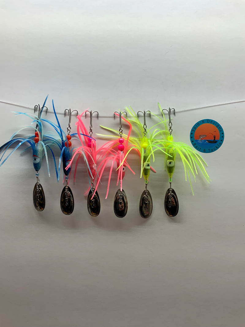 Premium Mixed 1oz Casting/Trolling River Witch Set Of (6), 54$, Spin-X Designs Tackle, Fishing Lure