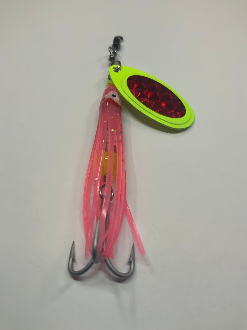 1/4oz Cotton Candy River Witch, $6.25, Casting/Trolling Hoochie, Spin-X  Designs Tackle, Fishing Lure