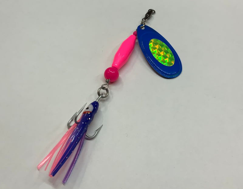 1/2oz, Space Berry Hoochie, 8.50$, Spin-X Designs Tackle, Salmon / Steelhead Spinner