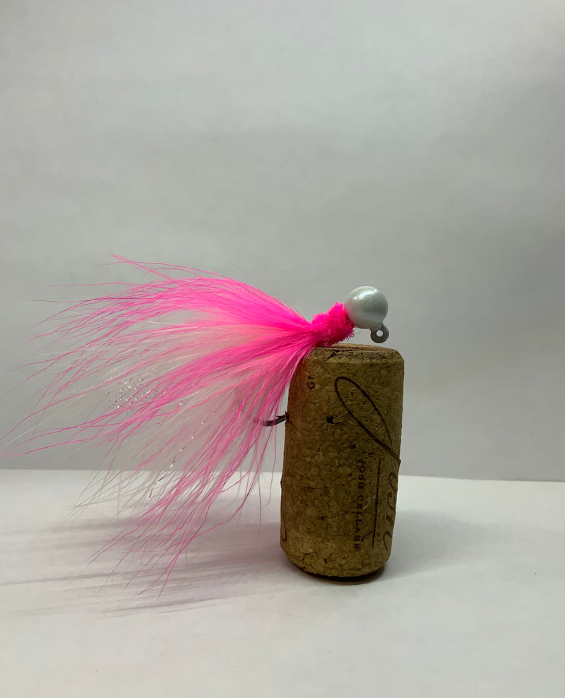 1/8oz, Pink / White Steelhead Jig, 1/0 Mustad 2X Ultra Point Hook